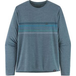 Patagonia L/S Cap Cool Daily Graphic Heren Shirt Line Logo Ridge Stripe: Light Plume Grey X-Dye L