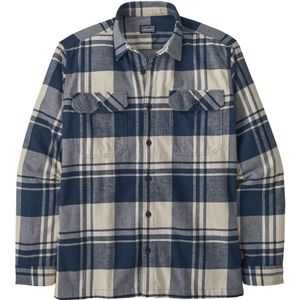 Patagonia L/S Organic Cotton Mw Fjord Flannel Heren Shirt Live Oak: Smolder Blue L
