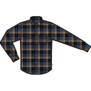 Fjallraven Singi Heavy Flannel Heren Overhemd Dark Navy-Buckwheat Brown M
