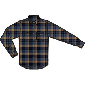 Fjallraven Singi Heavy Flannel Heren Overhemd Dark Navy-Buckwheat Brown L