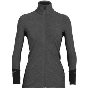 Icebreaker Descender LS Zip Vest Dames Jet Heather/Black XL