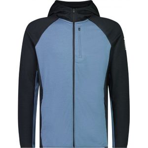 Mons Royale Approach Merino Gridlock Hood Heren Vest Blue Slate / Black XL