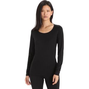 Icebreaker 200 Oasis Scoop Thermoshirt Dames Black L