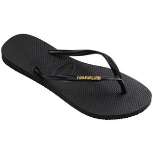 Havaianas Slim Logo Metallic Slipper Dames Black/Gold 41/42