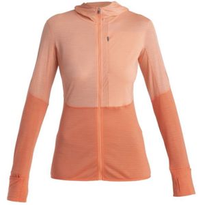 Icebreaker 200 Realfleece Descender LS Zip Hoody Fleece Dames Glow/Tang S