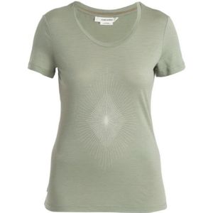Icebreaker Tech Lite III SS Scoop Light Forms T-Shirt Dames Lichen XL