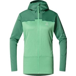 Haglofs Roc Flash Mid Hood Fleece Dames Dk Jelly Green/Mint Stone S