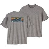 Patagonia Cap Cool Daily Graphic Waters Heren T-shirt Boardshort Logo Abalone Blue: Feather Grey L