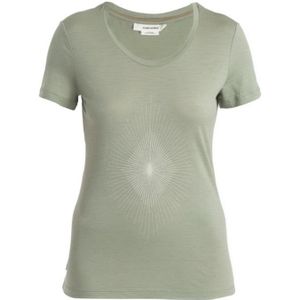 Icebreaker Tech Lite III SS Scoop Light Forms T-Shirt Dames Lichen M