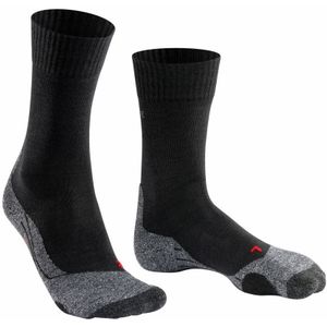 FALKE TK2 Wandelsokken anti blaren, medium padding merinowol sportsokken dames zwart - Maat 35-36