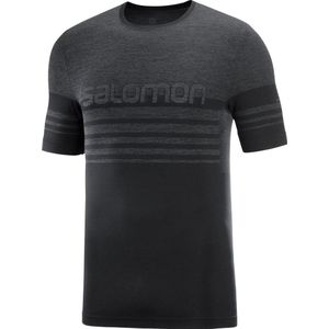 Salomon Essential Seamless SS T M Heren T-shirt Black/Heather S