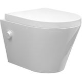 Sanifun rimless hangtoilet Heers met koud water bidet-functie mat wit 520