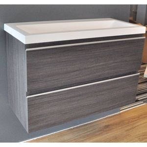 Sanifun Wiesbaden onderkast 80cmx36cm zo.wastafel houtn. grijs
