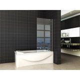 Wiesbaden - Orbit - Draaibare Badwand - Mat Zwart - 6mm Veiligheidsglas