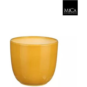 Mica Decorations tusca ronde pot oker maat in cm: 16 x 17