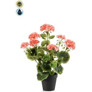 Kunstplant Geranium in pot UV bestendig Roze - 38cm