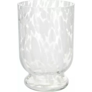 Waxinelichtjeshouder van Glas 14 x 21 cm - Wit