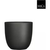 Mica Decorations tusca ronde pot mat zwart maat in cm: 25 x 28