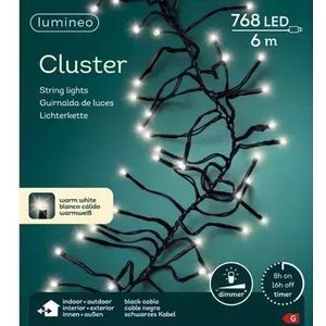 Lumineo led cluster zwarte kabel l600cm-768l - warm wit