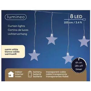 Lumineo Led raamverlichting ster op batterij l105cm - Warm wit