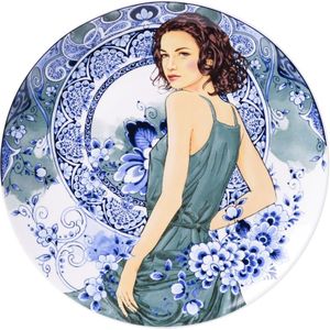 Heinen Delfts Blauw - Wandbord Sarah d26cm