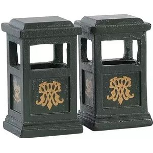 Lemax green trash can, set of 2