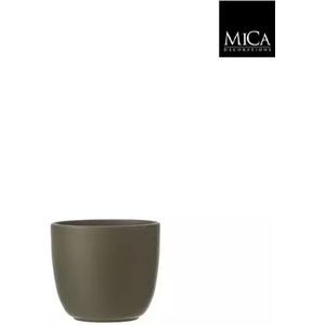 Mica Decorations tusca ronde pot groen maat in cm: 11 x 12