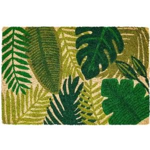 Hamat deurmatten Ruco Print Green Leaves - 40 x 60 cm - Kokosvezel