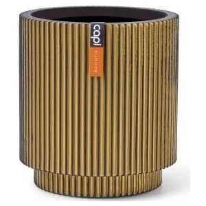 Vaas cilinder groove d23h25 zwart/goud