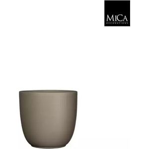 Mica Decorations tusca ronde pot mat taupe maat in cm: 16 x 17