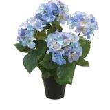 Kunstplant Hortensia Blauw in pot - 40cm