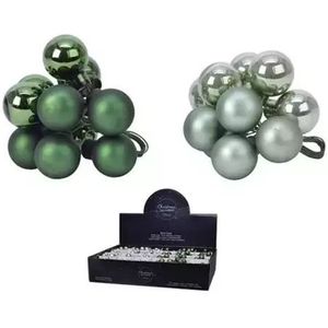 Kerstballen met draad groen 10 stuks