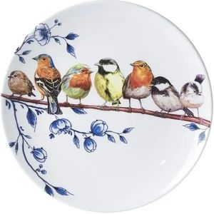 Heinen Delfts Blauw - Wandbord bosvogels d26.5cm