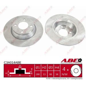 Remschijf ABE C3A014 voorkant, compleet, sterk gecarboniseerd, 1 Stuk
