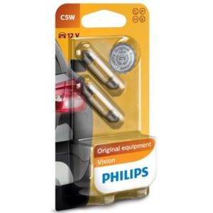 P27/7w lamp PHILIPS C5W Premium 12V/5W, 2 Stuk