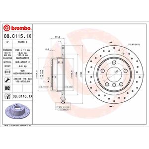 Remschijf BREMBO XTRA LINE BREMBO 08.C115.1X, 1 Stuk