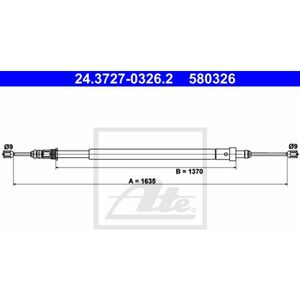 Kabel, parkeerrem ATE 24.3727-0326.2 links