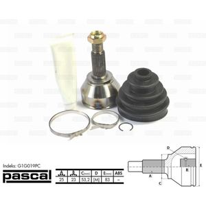 Homokineet reparatie set, aandrijfas PASCAL G1G019PC