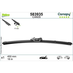 Wisserblad VALEO Canopy 583935, 450mm, Voor, 1 Stuk