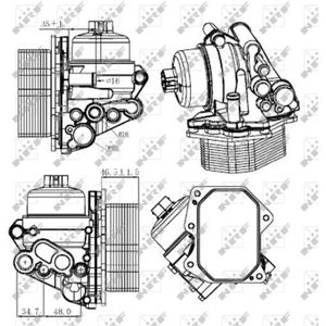 Olie radiator, motorolie NRF 31308
