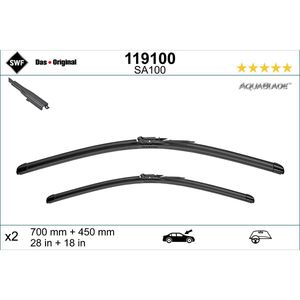Wisserblad SWF AquaBlade 119100, 700/450mm, Voor, 2 Stuk