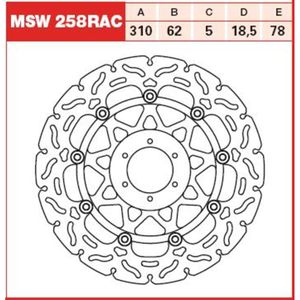 Remschijf TRW MSW258RAC, 1 Stuk