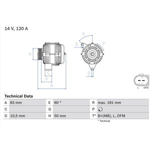 Driefasige generator BOSCH 0 986 047 540