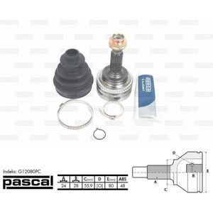 Homokineet reparatie set, aandrijfas PASCAL G12080PC
