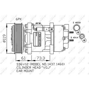 Compressor, airconditioning GENUINE NRF 32217G