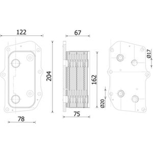 Olie radiator, motorolie MAHLE CLC 309 000S
