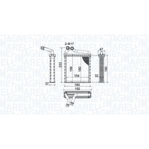 Warmtewisselaar, interieur verwarming MAGNETI MARELLI 350218442000