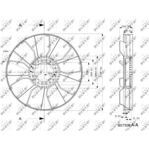 Ventilatorwiel, motorkoeling NRF 49843
