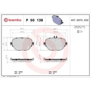 Remblokkenset, schijfrem PRIME LINE BREMBO P 50 138