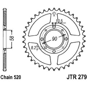 Tandwiel achter JT R279,32